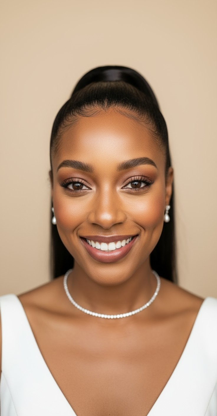 After Sleek Ponytail